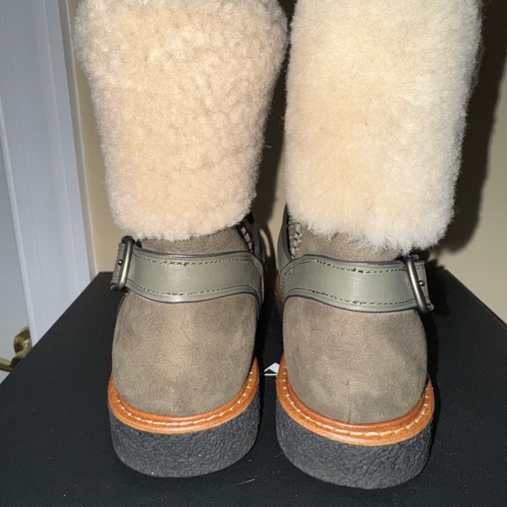 COACH  Shearling-Lined Moto Boots Suede size 8 NEW NIB - Picture 8 of 14